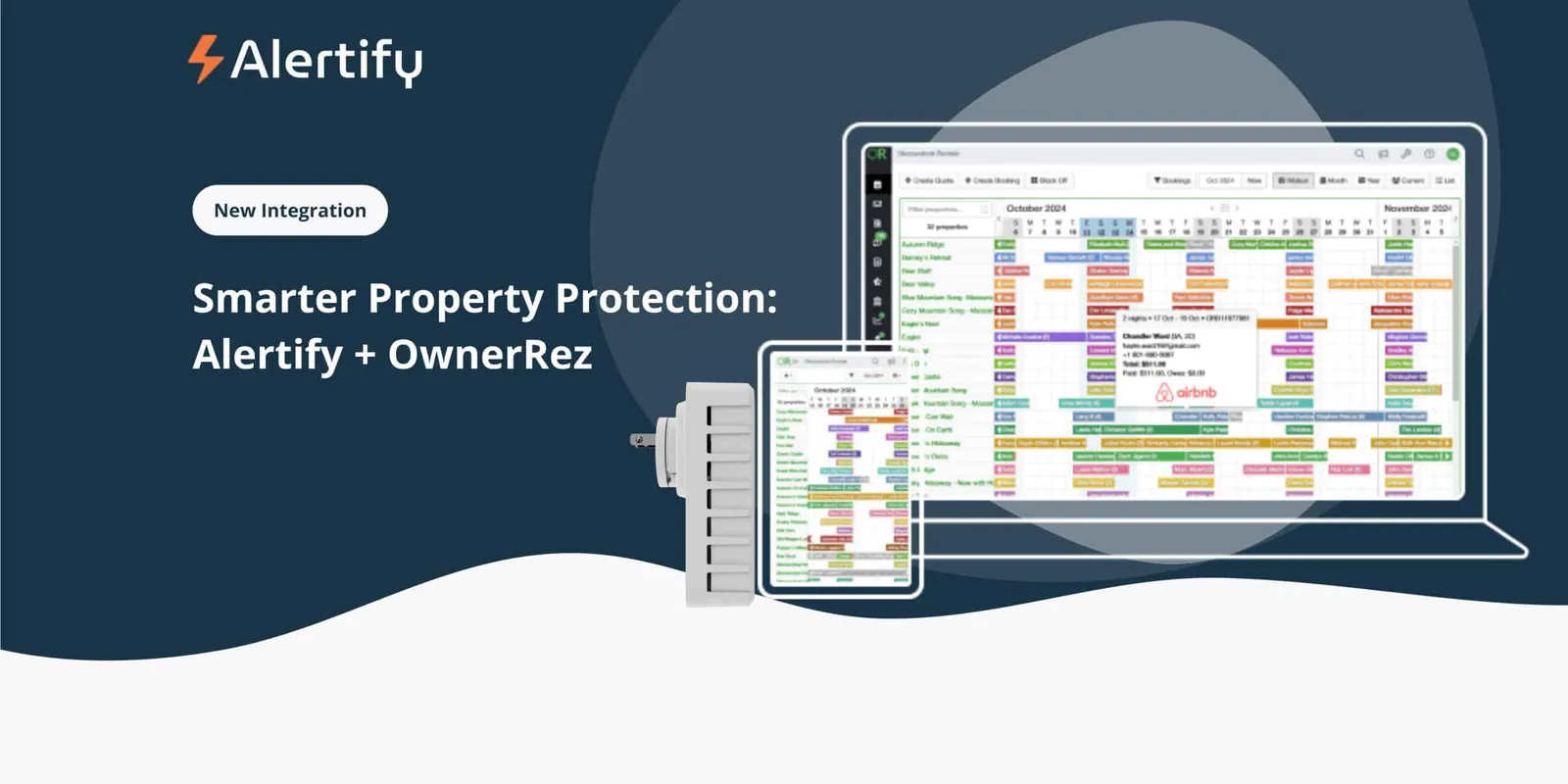 Proteção Inteligente do Imóvel: Como os Dispositivos de Monitorização de Ruído e Fumo da Alertify Funcionam com o OwnerRez