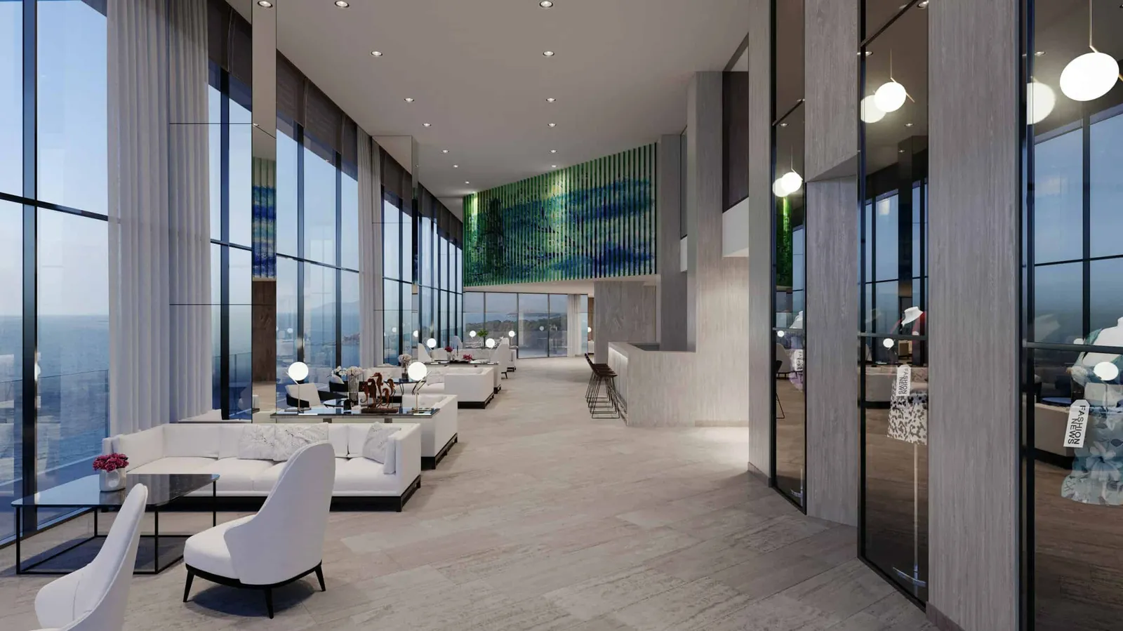 tecnologia no lobby do hotel